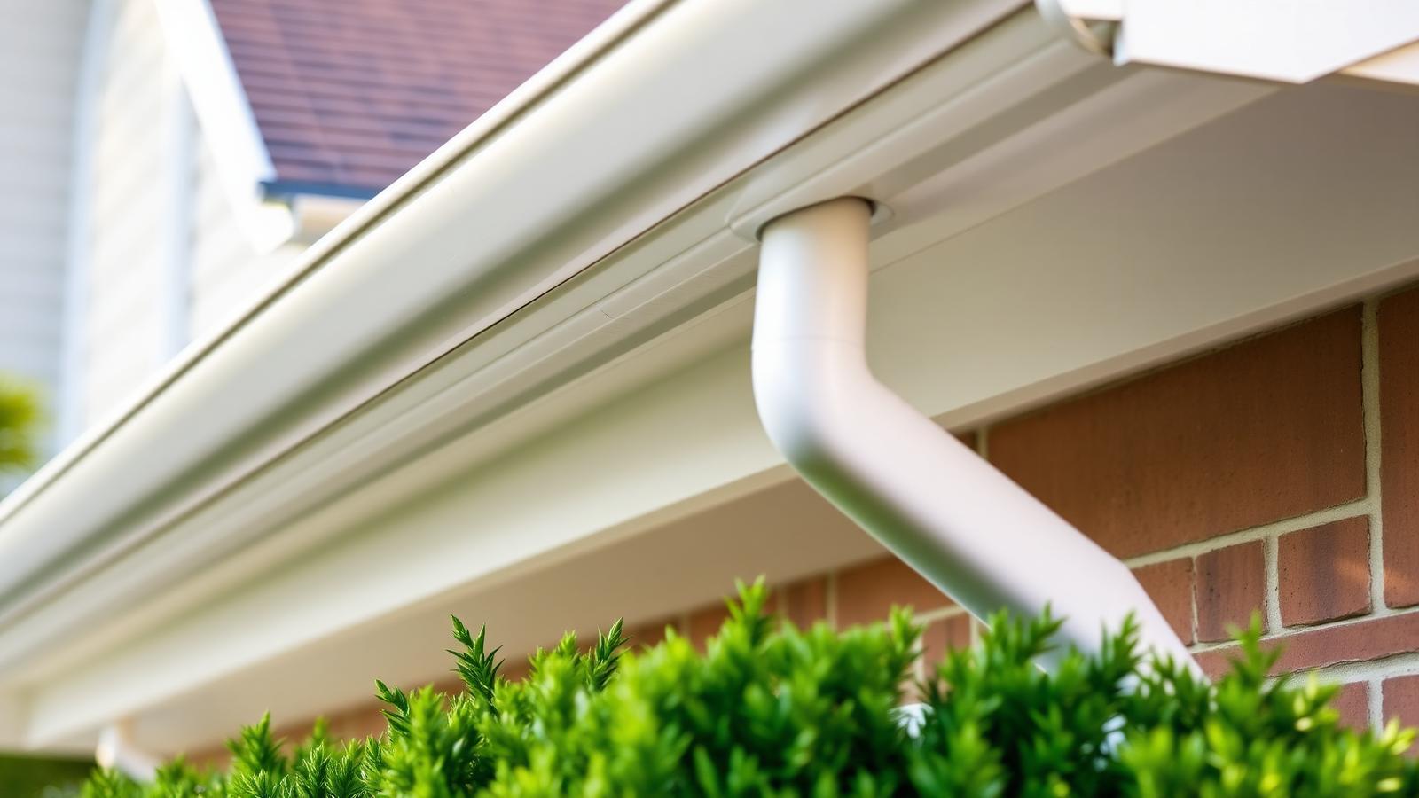 New seamless gutters installed on a modern home