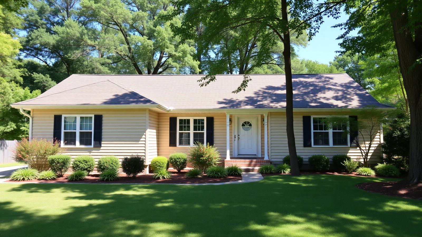 Home with freshly installed vinyl siding